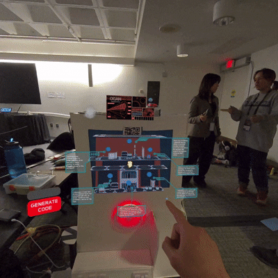Unity recording showing a playtest of the VR game, Ocan AI.